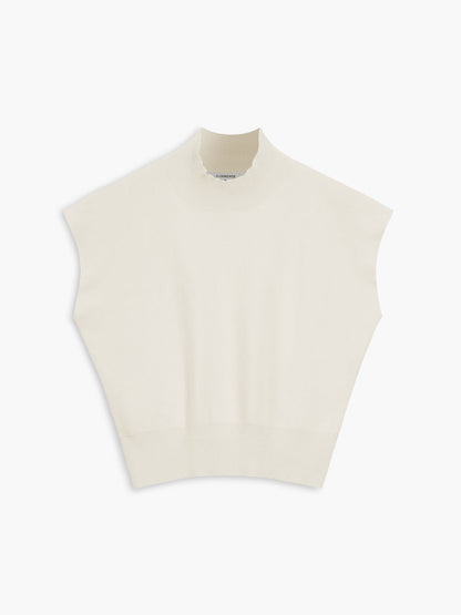 Sheila | Women's Mock Neck Sleeveless Top Padded Shoulder Vest – Sleeveless