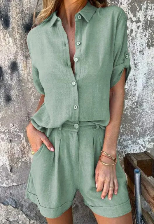 Nilva | Women's Elegant Lightweight Shorts and Top Set