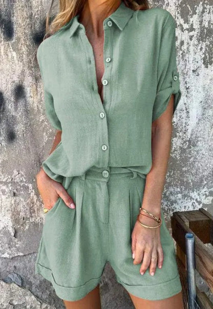Nilva | Women's Elegant Lightweight Shorts and Top Set