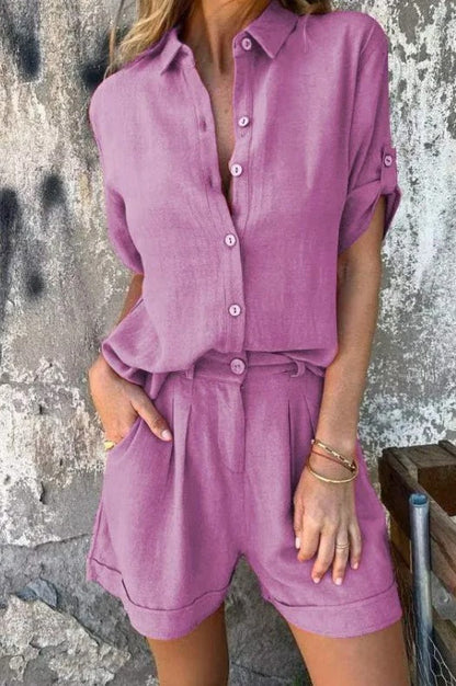 Nilva | Women's Elegant Lightweight Shorts and Top Set