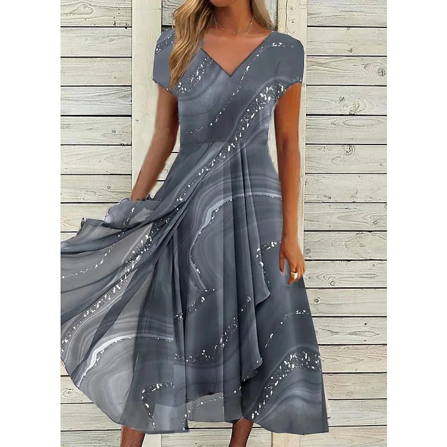 Elise | Women's V-neck Midi Dress – Midi, V-Neck