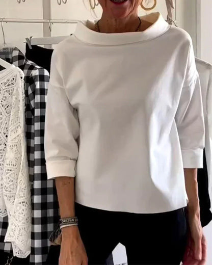 Kathy | Women's Bateau Neck 3/4 Sleeve Casual Top – Casual