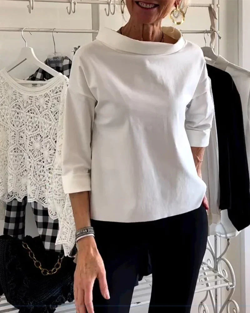 Kathy | Women's Bateau Neck 3/4 Sleeve Casual Top – Casual