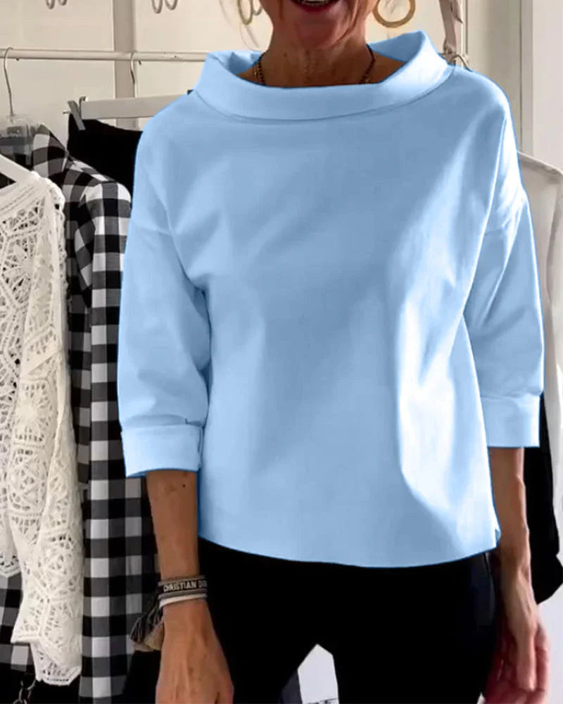 Kathy | Women's Bateau Neck 3/4 Sleeve Casual Top – Casual