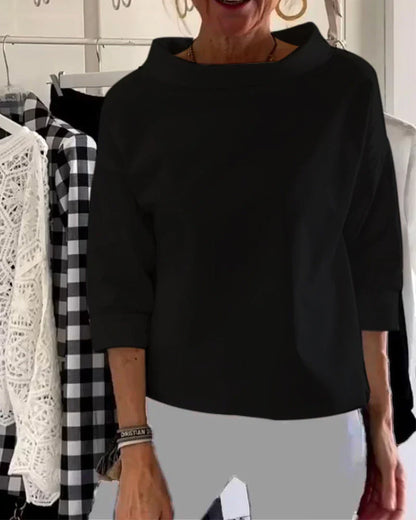 Kathy | Women's Bateau Neck 3/4 Sleeve Casual Top – Casual