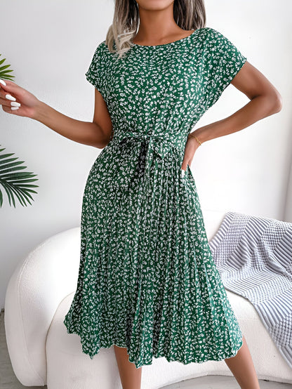 Courtney | Women's Flower Pleated Elegance Dress – Pleated
