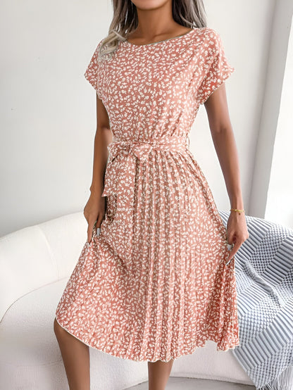 Courtney | Women's Flower Pleated Elegance Dress – Pleated