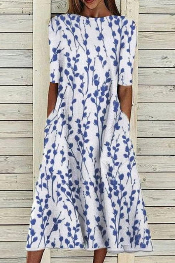 Charlene | Women's Crew Neck Half Sleeve Dress