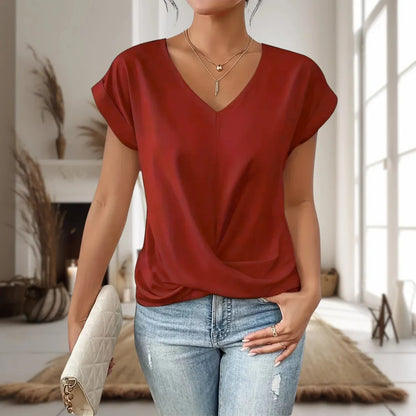 Rosé | Women's Casual Sweetheart Neck T-Shirt – Casual, Classic