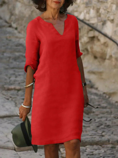 Kay | Women's Elegant Dress with V-Neck – V-Neck, Elegant