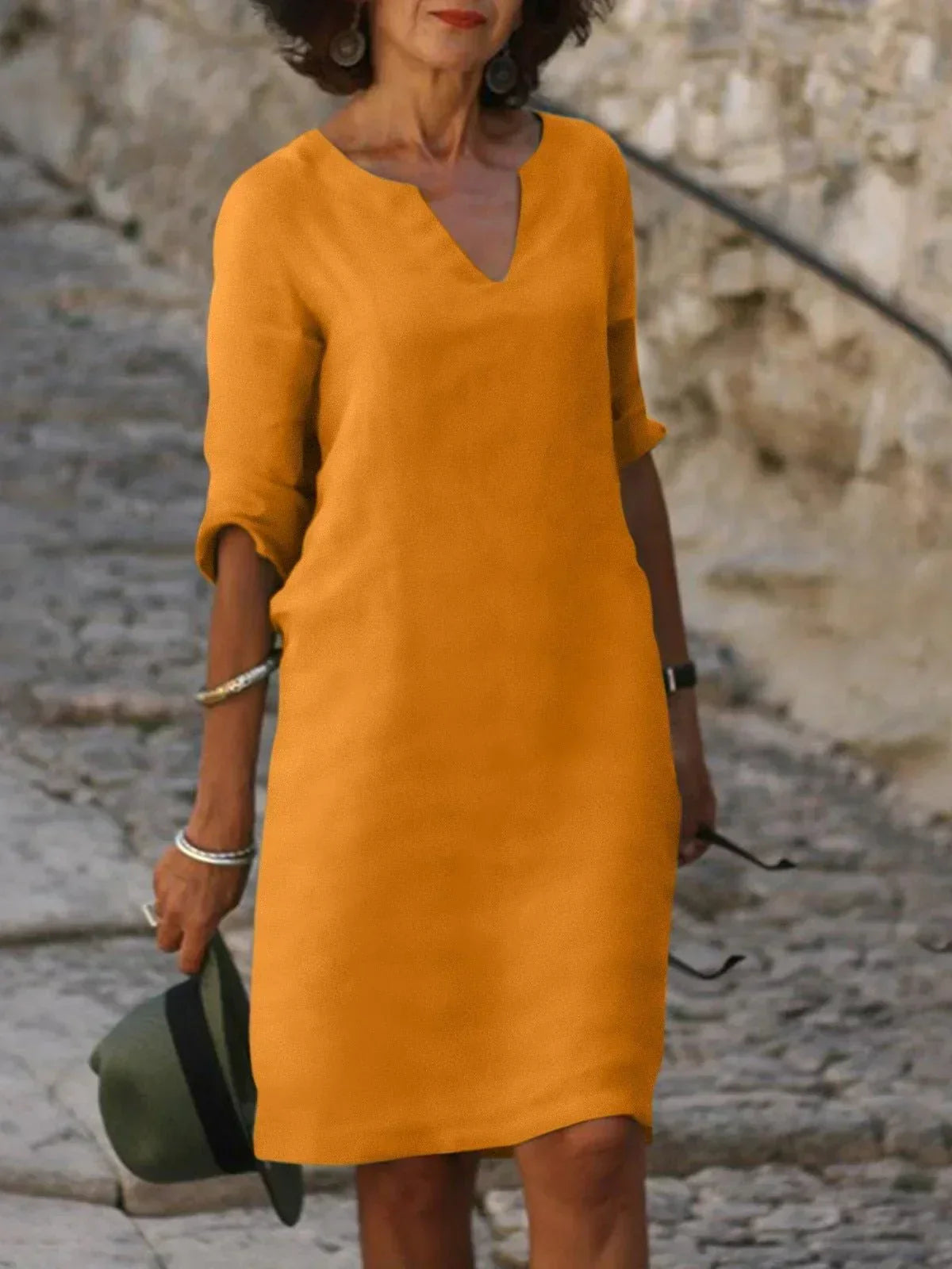 Kay | Women's Elegant Dress with V-Neck – V-Neck, Elegant