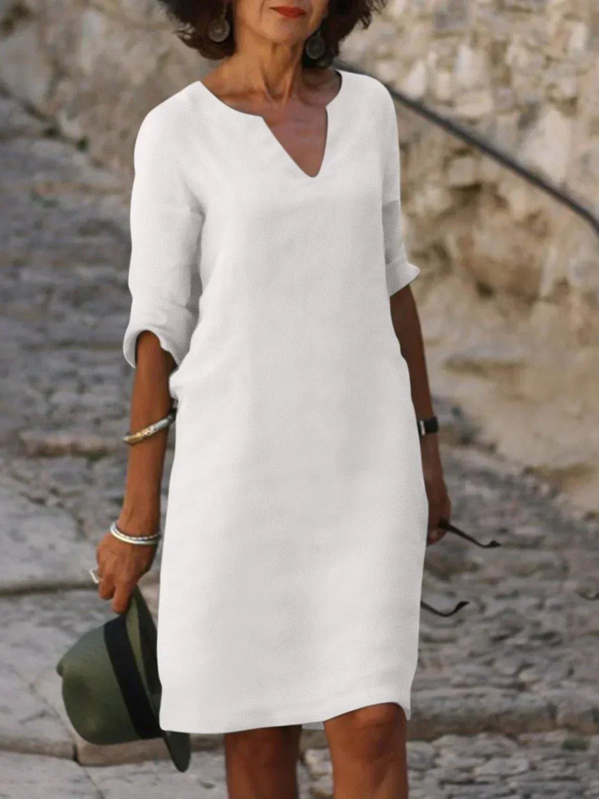 Kay | Women's Elegant Dress with V-Neck – V-Neck, Elegant