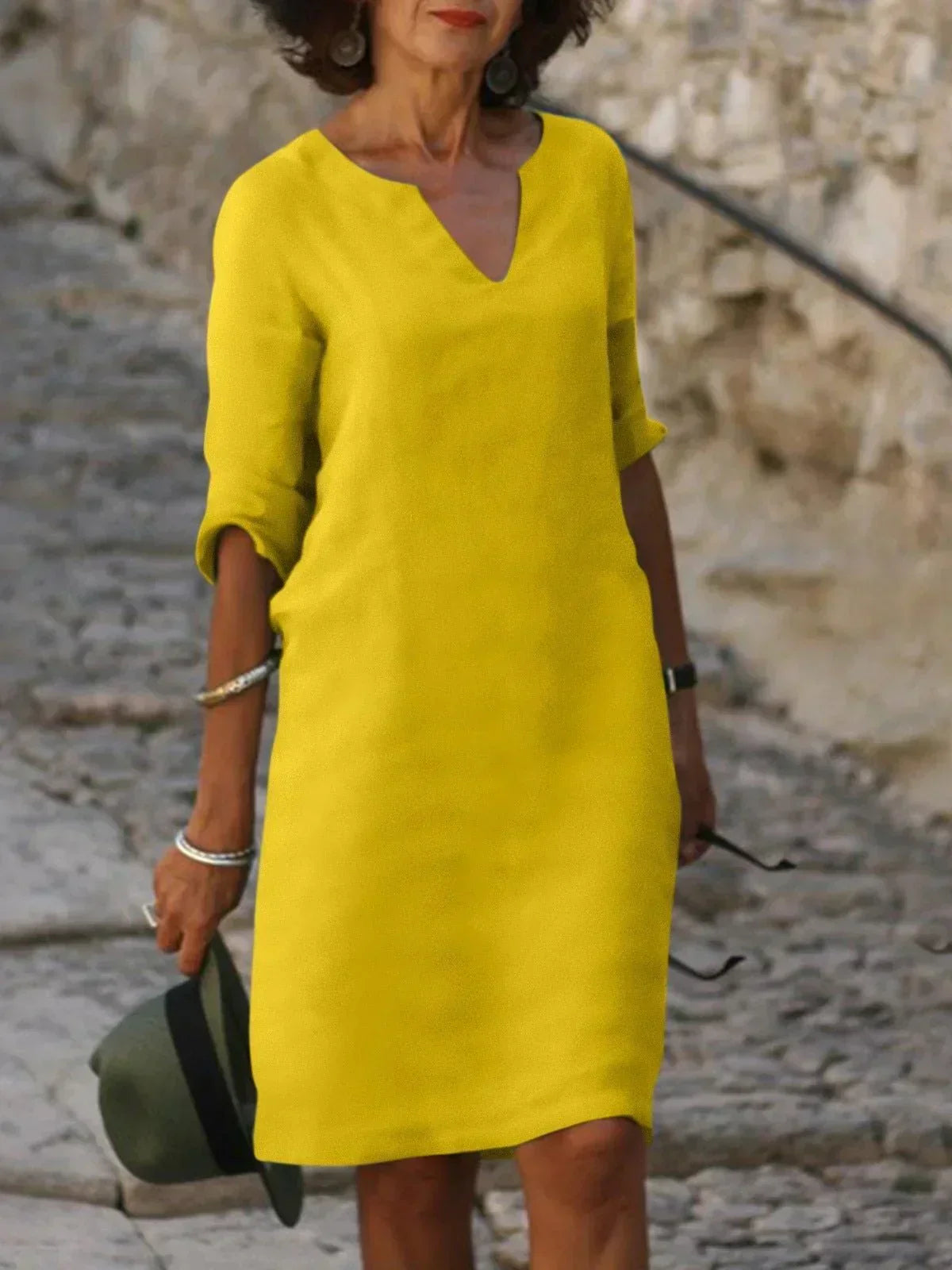 Kay | Women's Elegant Dress with V-Neck – V-Neck, Elegant