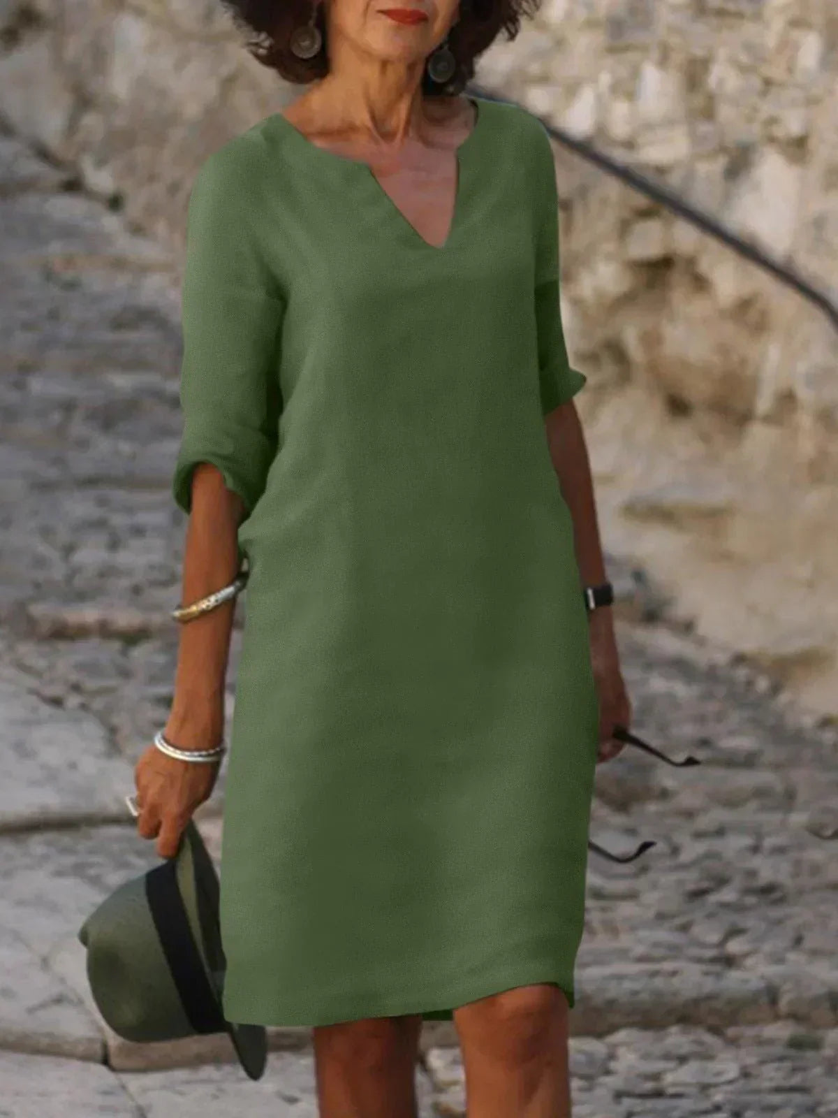Kay | Women's Elegant Dress with V-Neck – V-Neck, Elegant