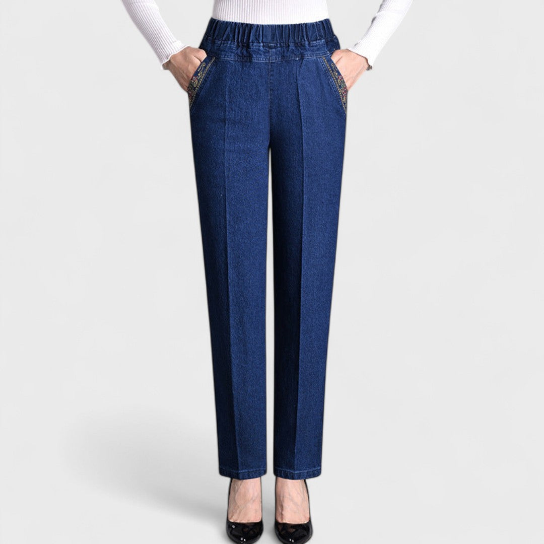 Harper | Women's Stretch Jeans with Side Pockets and Elastic Waist