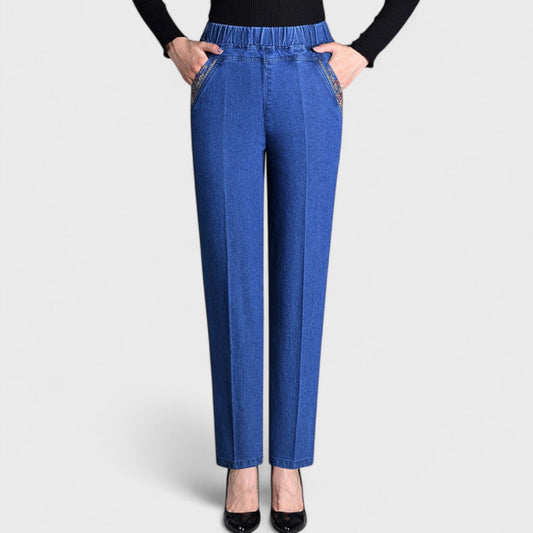 Harper | Women's Stretch Jeans with Side Pockets and Elastic Waist