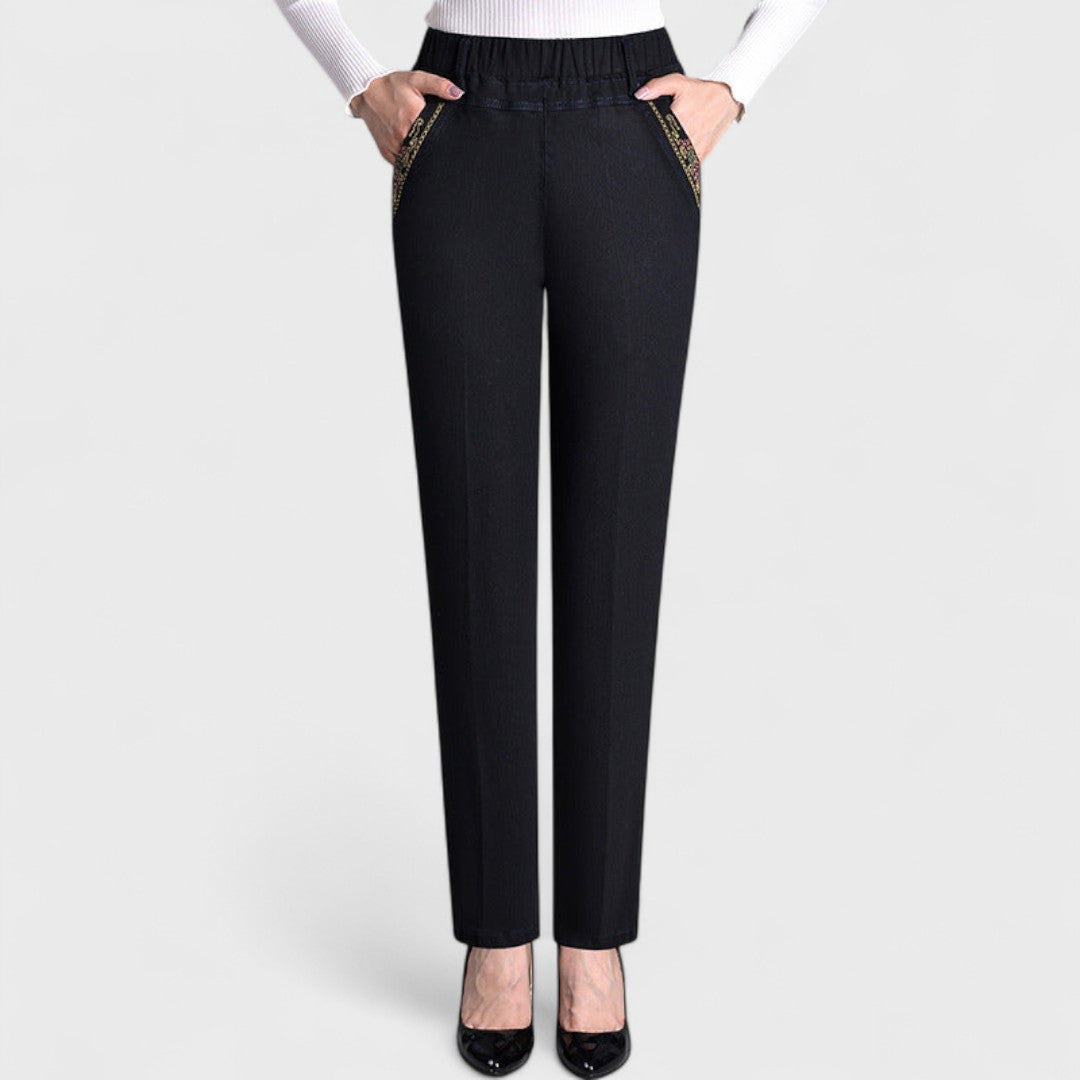 Harper | Women's Stretch Jeans with Side Pockets and Elastic Waist
