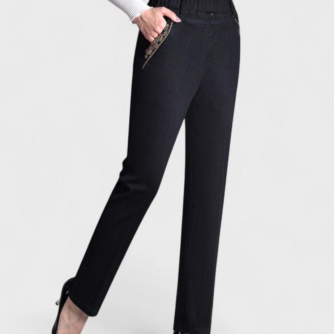 Harper | Women's Stretch Jeans with Side Pockets and Elastic Waist