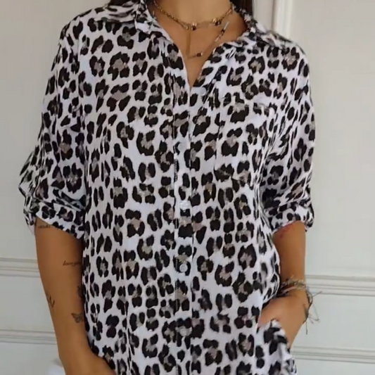 Candace | Women's Stylish Leopard Print Blouse – Casual