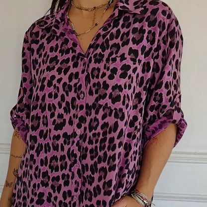 Candace | Women's Stylish Leopard Print Blouse – Casual