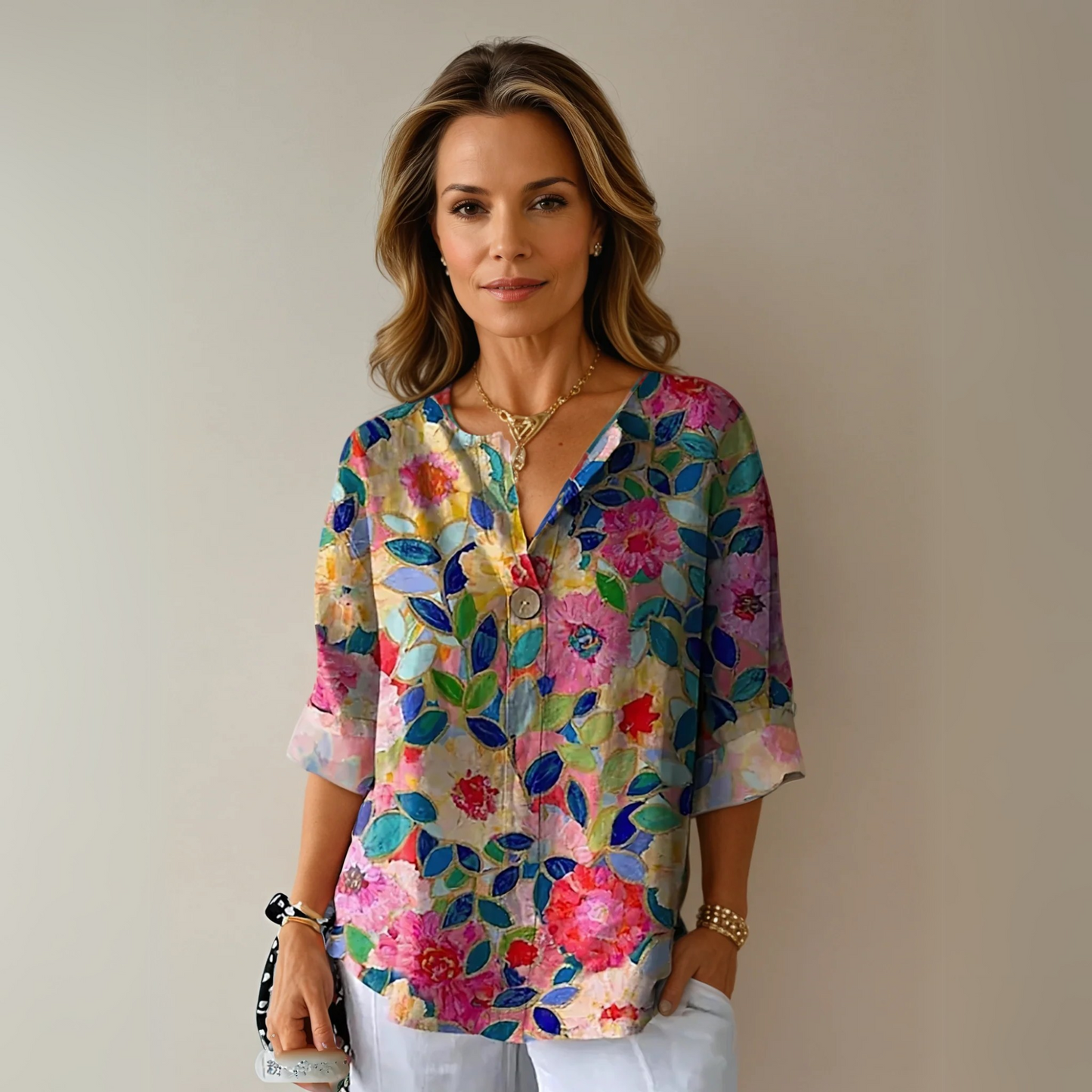 Marjorie | Women's Chic Floral Print Blouse – Floral Print, Casual