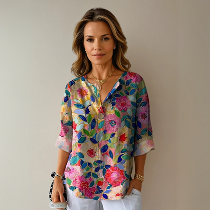 Marjorie | Women's Chic Floral Print Blouse – Floral Print, Casual