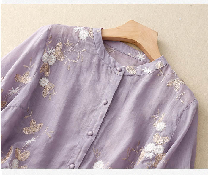 Ruby | Women's Chic Blouse with Floral Accents – Floral Print, Casual