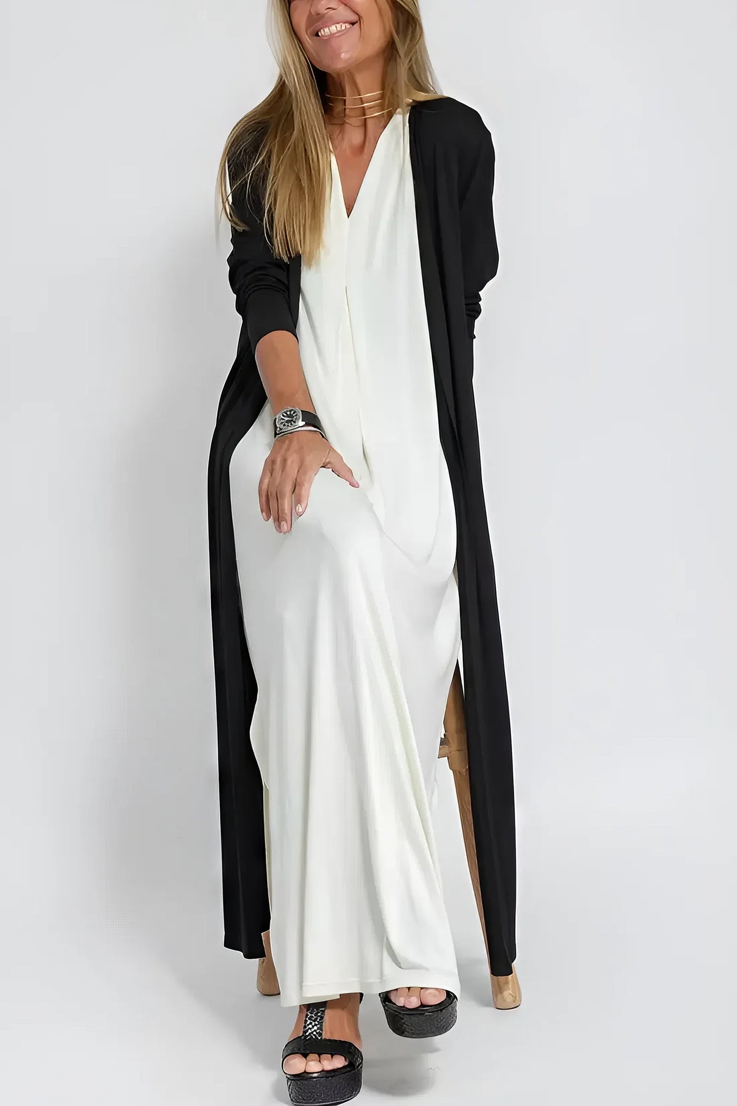 Atlas | Women's Elegant Long Dress with Coordinated Cardigan – Layering