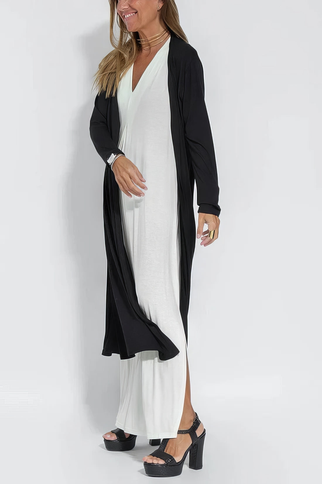 Atlas | Women's Elegant Long Dress with Coordinated Cardigan – Layering