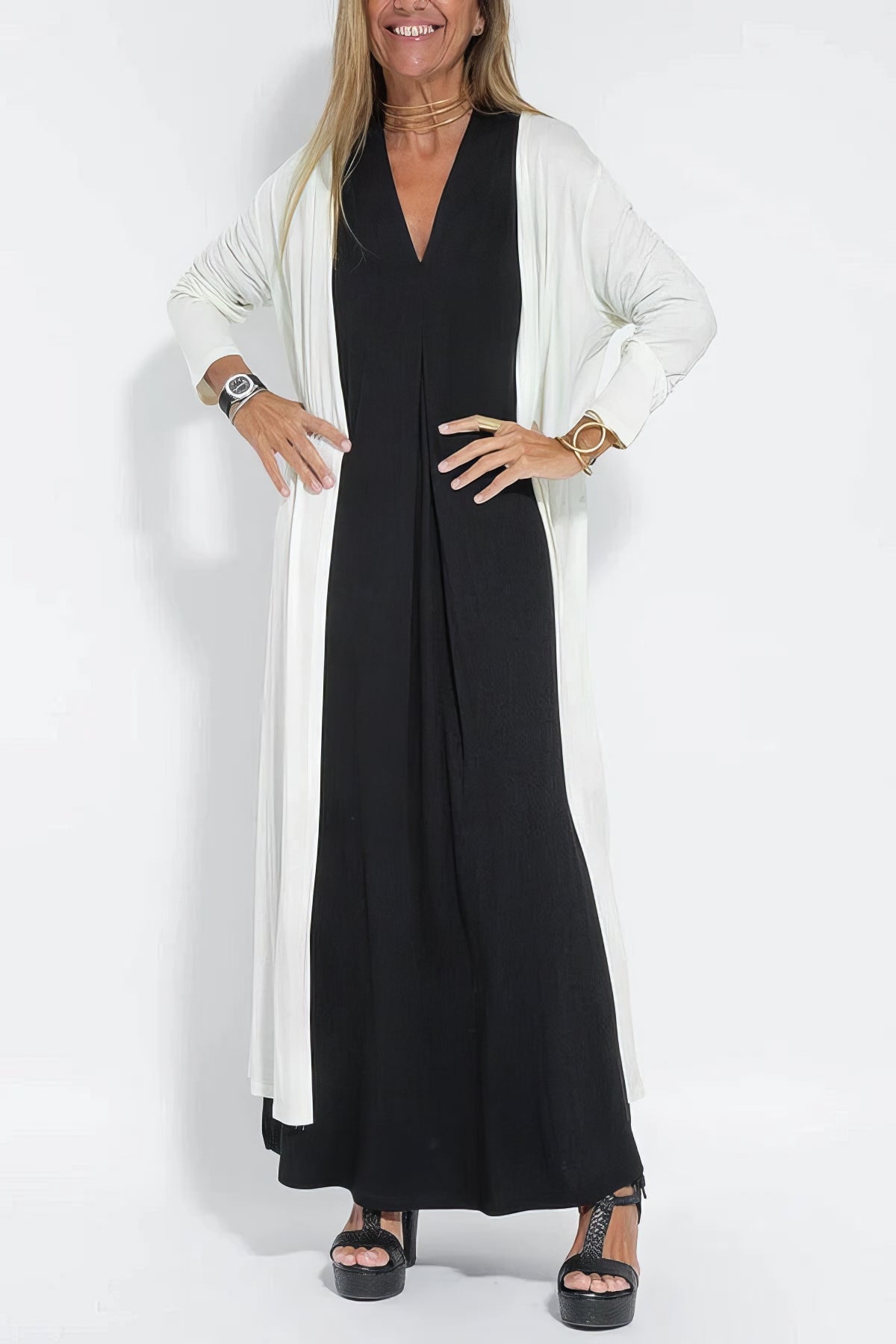 Atlas | Women's Elegant Long Dress with Coordinated Cardigan – Layering
