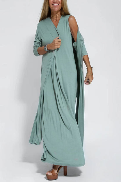 Atlas | Women's Elegant Long Dress with Coordinated Cardigan – Layering